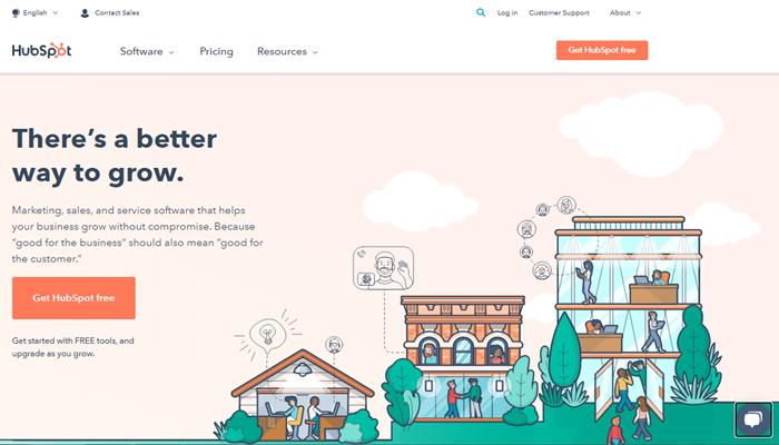 The Homepage of Hubspot