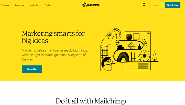The Homepage of Mailchimp