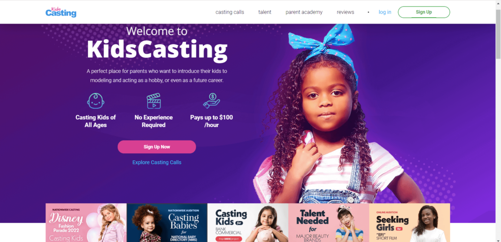Kidscasting Homepage