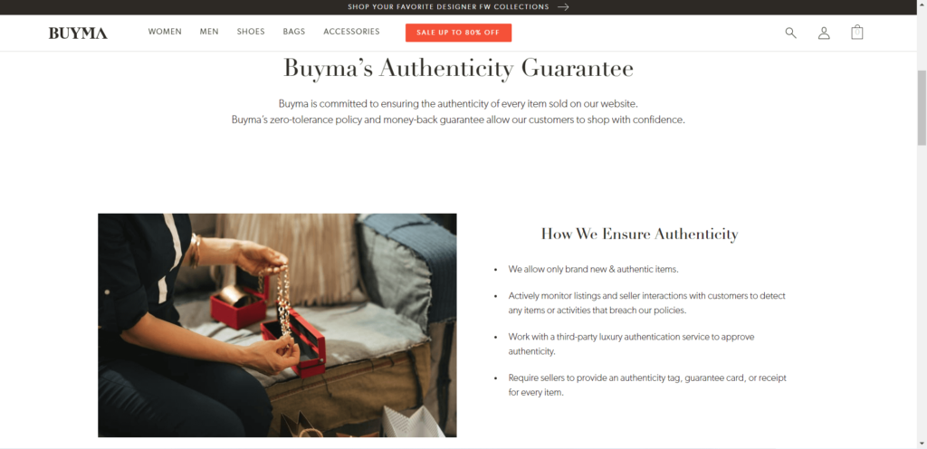 Buyma Authenticity guarantee