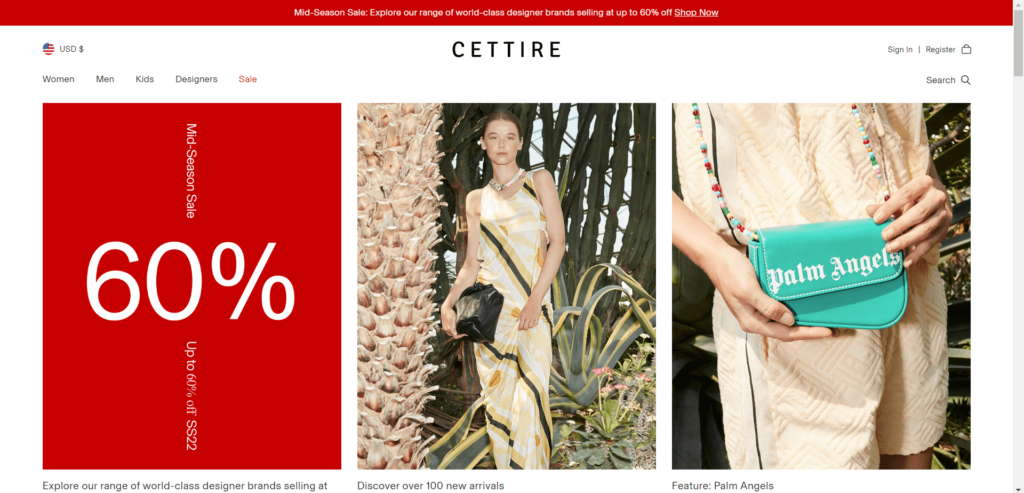 Cettire Homepage