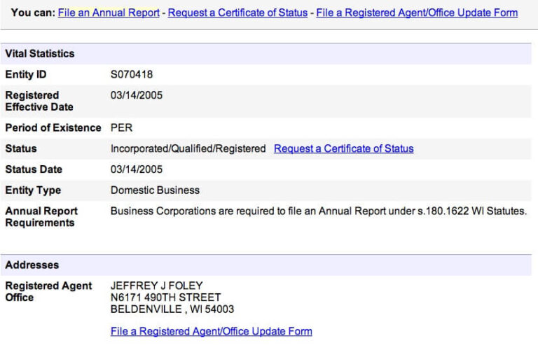 Wisconsin Secretary Of State Business Search (SOS Entity Search 2023)
