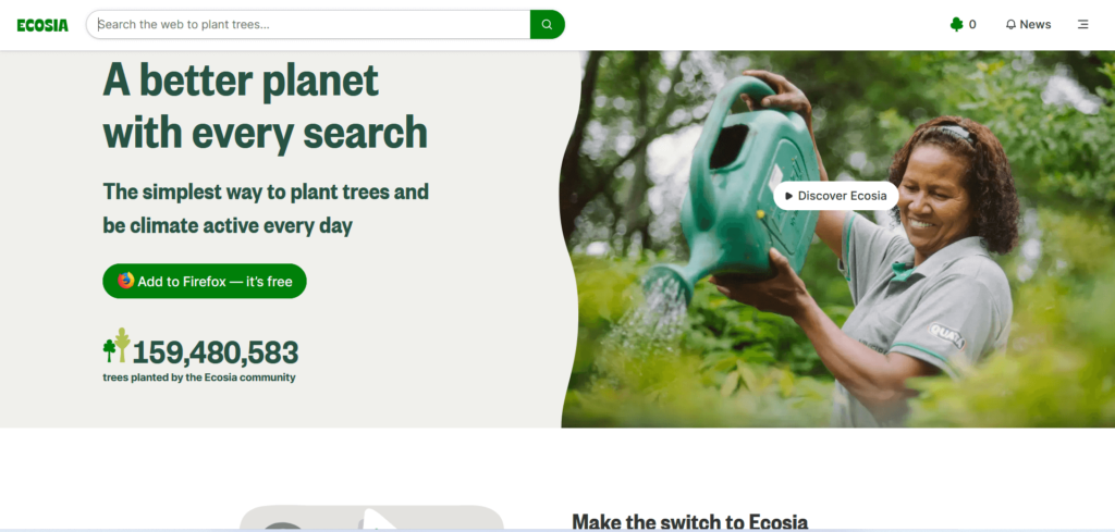 Ecosia Homepage