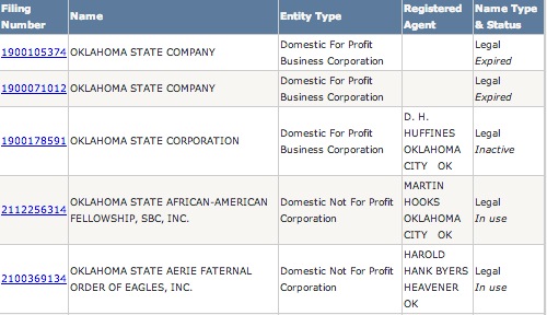 Oklahoma business search