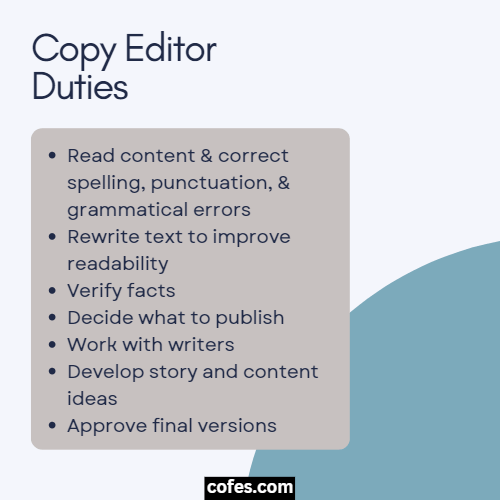 Copy Editor Duties