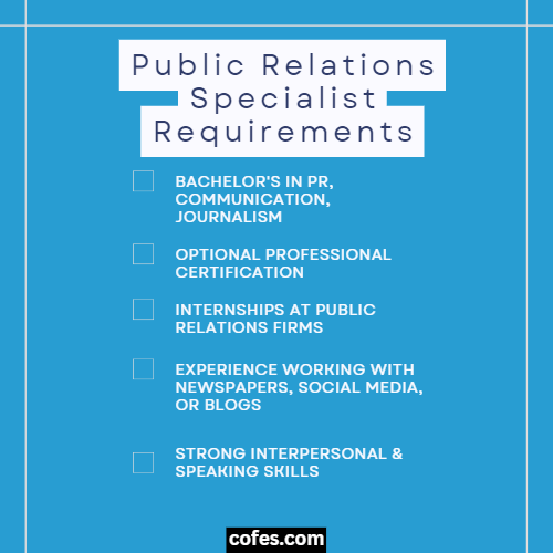 Public Relations Specialist Requirements