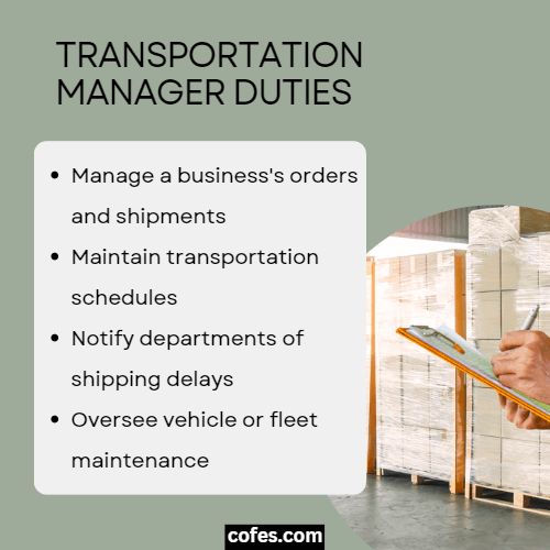 Transportation Manager Duties
